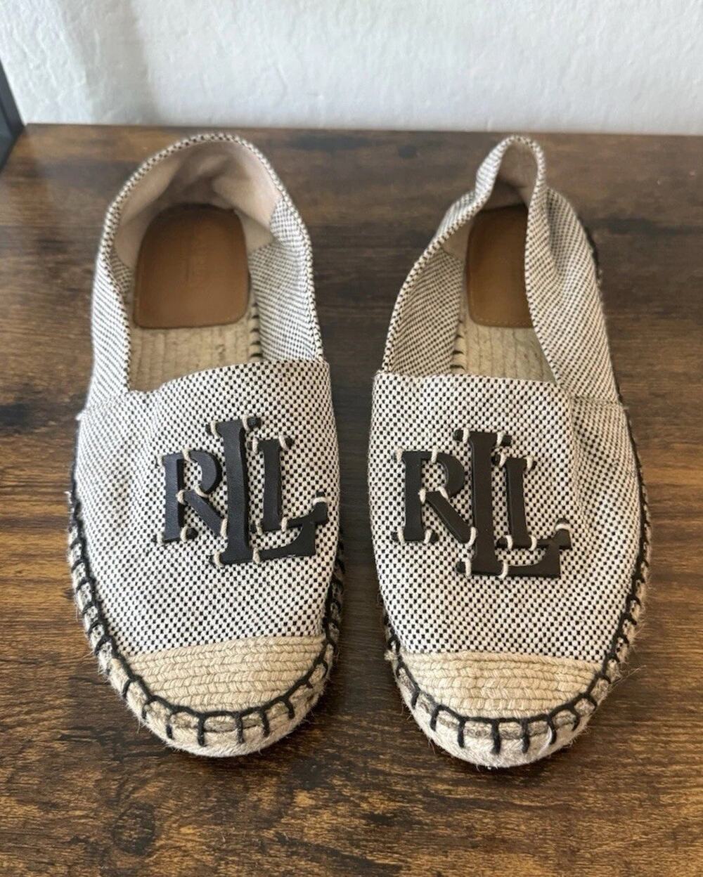 Ralph Lauren Cameryn III Canvas & Leather Espadrilles Women’s US 7.5 Shoes
